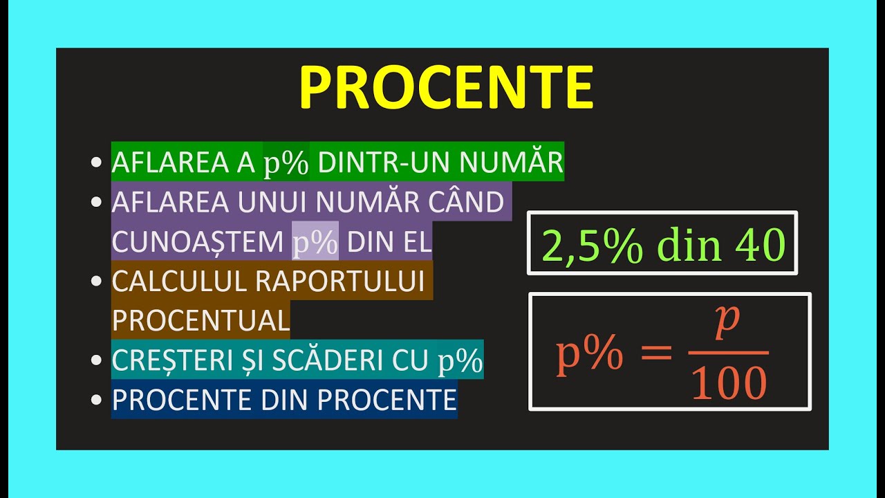 PROCENTE CLASA 6 MATEMATICA PROBLEME AFLAREA UNUI PROCENT DINTR UN NUMAR SCUMPIRI IEFTINIRI RAPOARTE