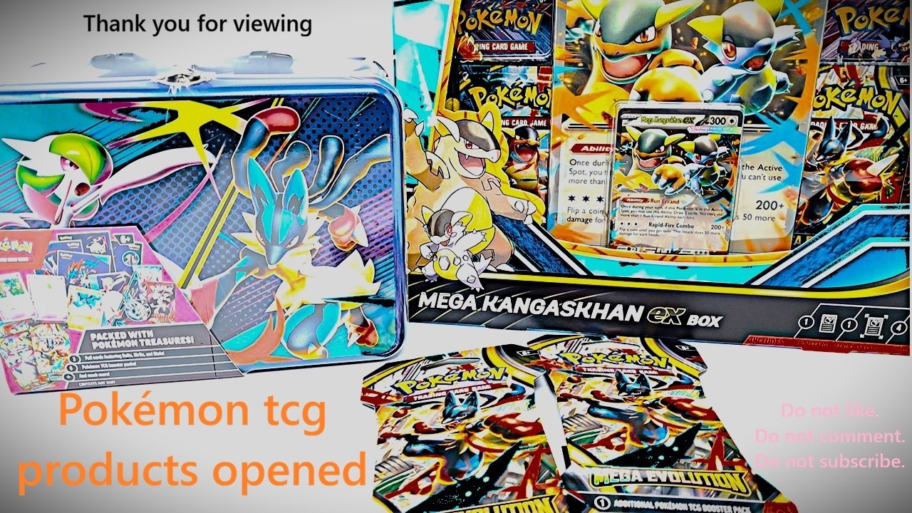Pokemon tcg Mega Kangaskhan EX box + Lunch Box Collector's Chest + two sleeved boosters opened