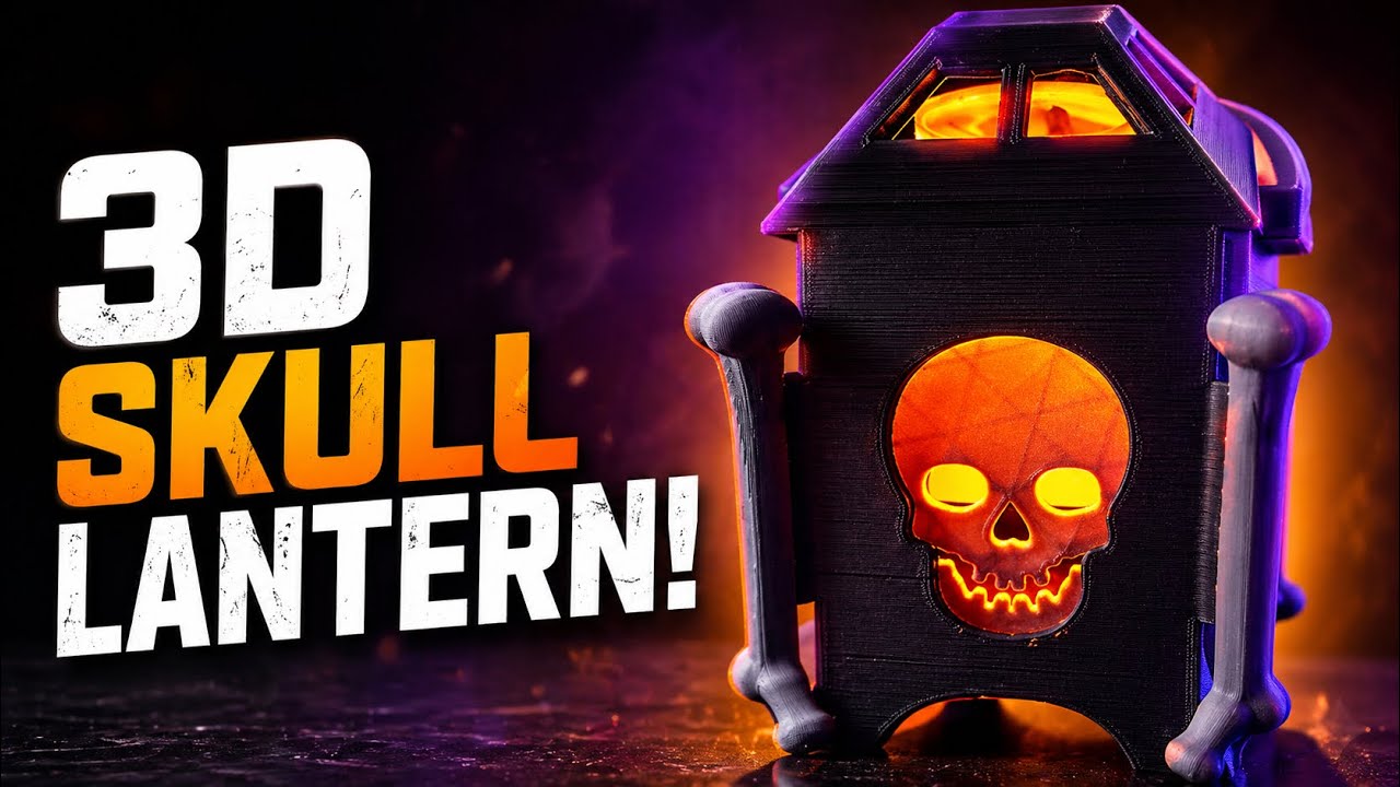 💀 3D Printed Skull Lantern — FULL ASMR Build - Halloween LED Glow | Cool 3D Prints 