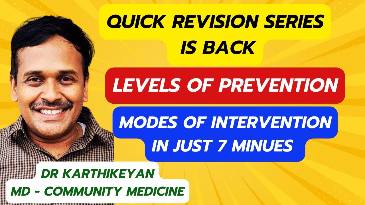 Rapid revision: levels of prevention & modes of intervention| community medicine spm psm