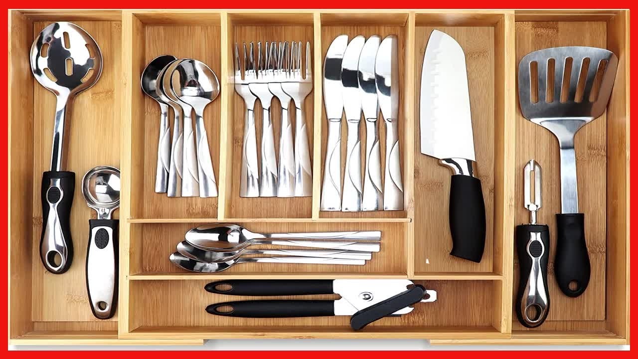 Maximize Kitchen Storage with Our Extendable Bamboo Silverware Tray