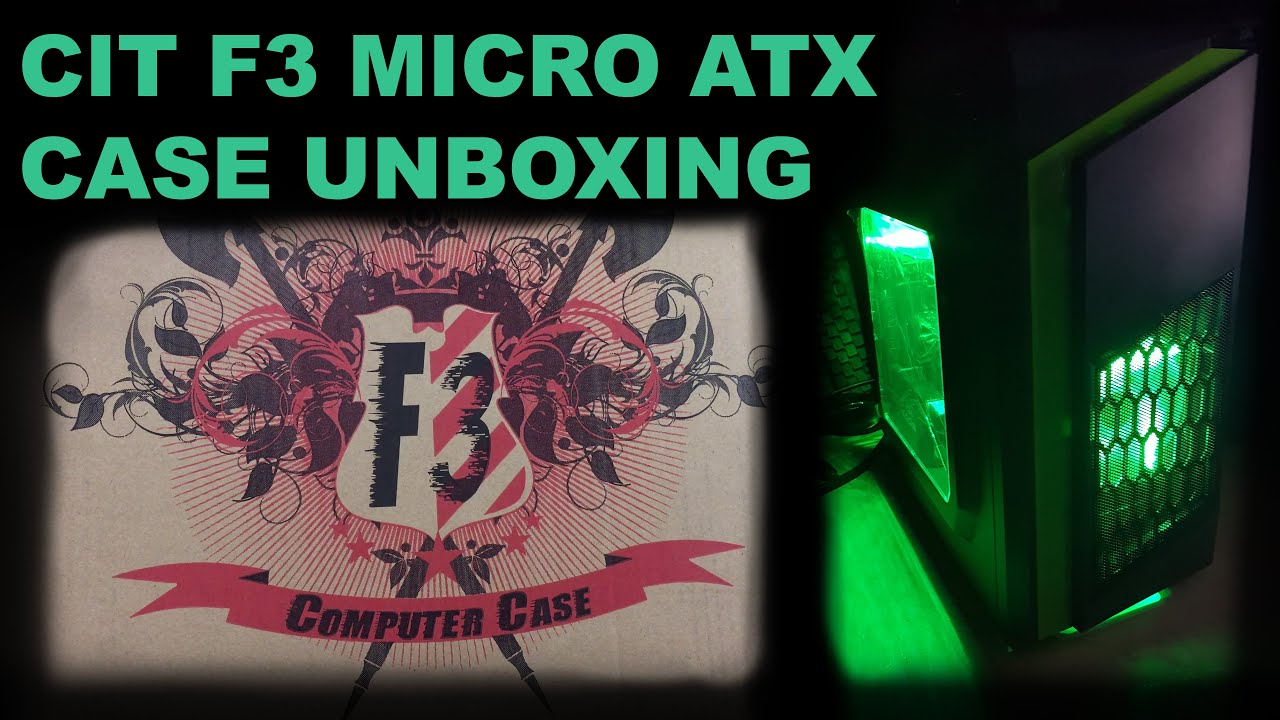 CIT F3 Budget Micro ATX Gaming Computer Case Unboxing & Overview - Black & Green Windowed Edition