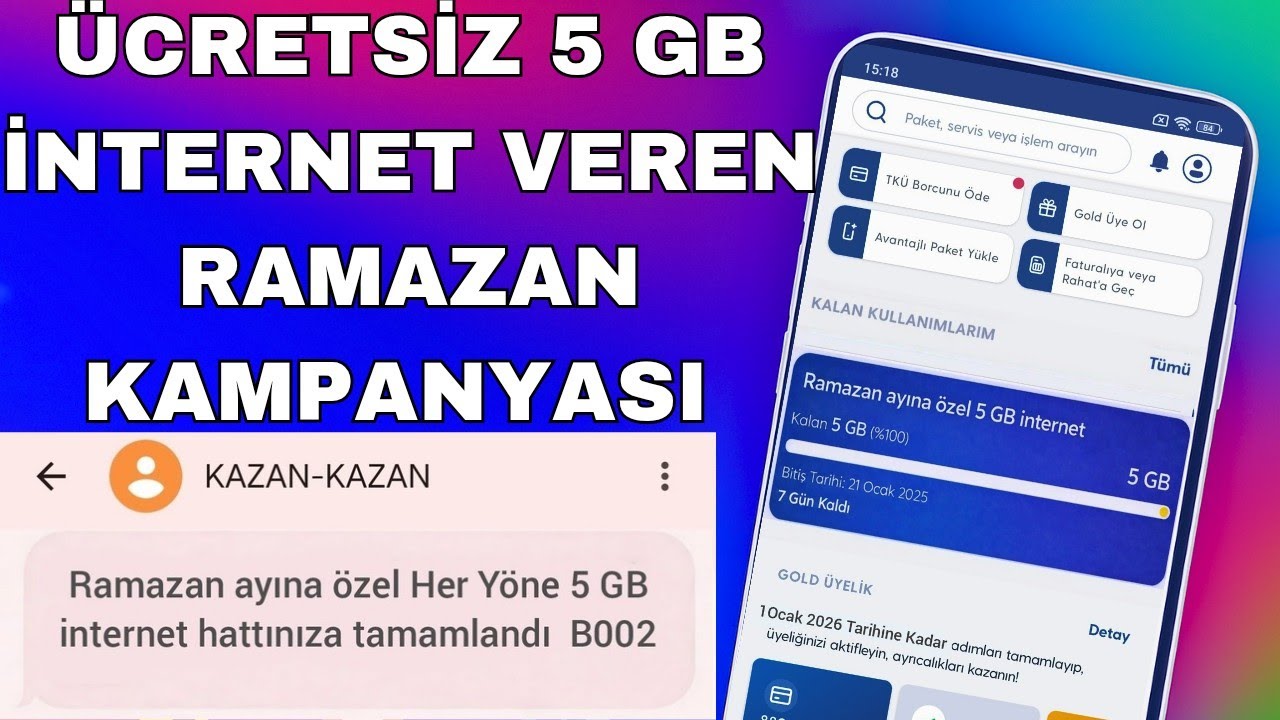 ÜCRETSİZ 5 GB İNTERNET KAMPANYASI ÇIKTI TÜM HATLAR | bedava internet kazanma 2026