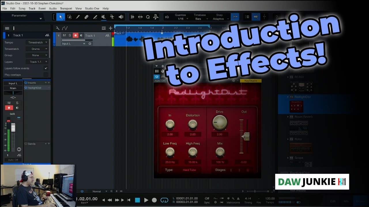Studio One 6 - Introduction to Effects - Reverb, Delay, Distortion, Chorus