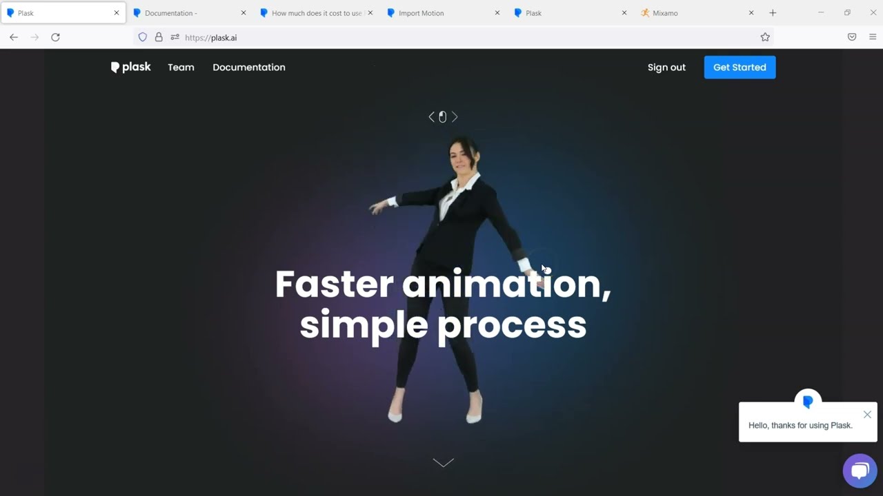 Plask AI Markerless Mocap | Animate Custom 3D Model Using Mixamo Auto Rigger