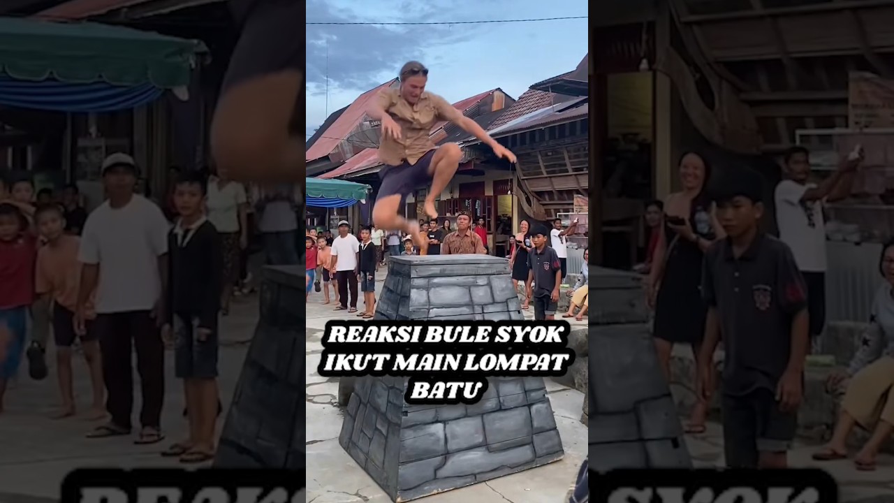 REAKSI BULE COBAIN LOMPAT BATU SAMPAI SYOK SENDIRI