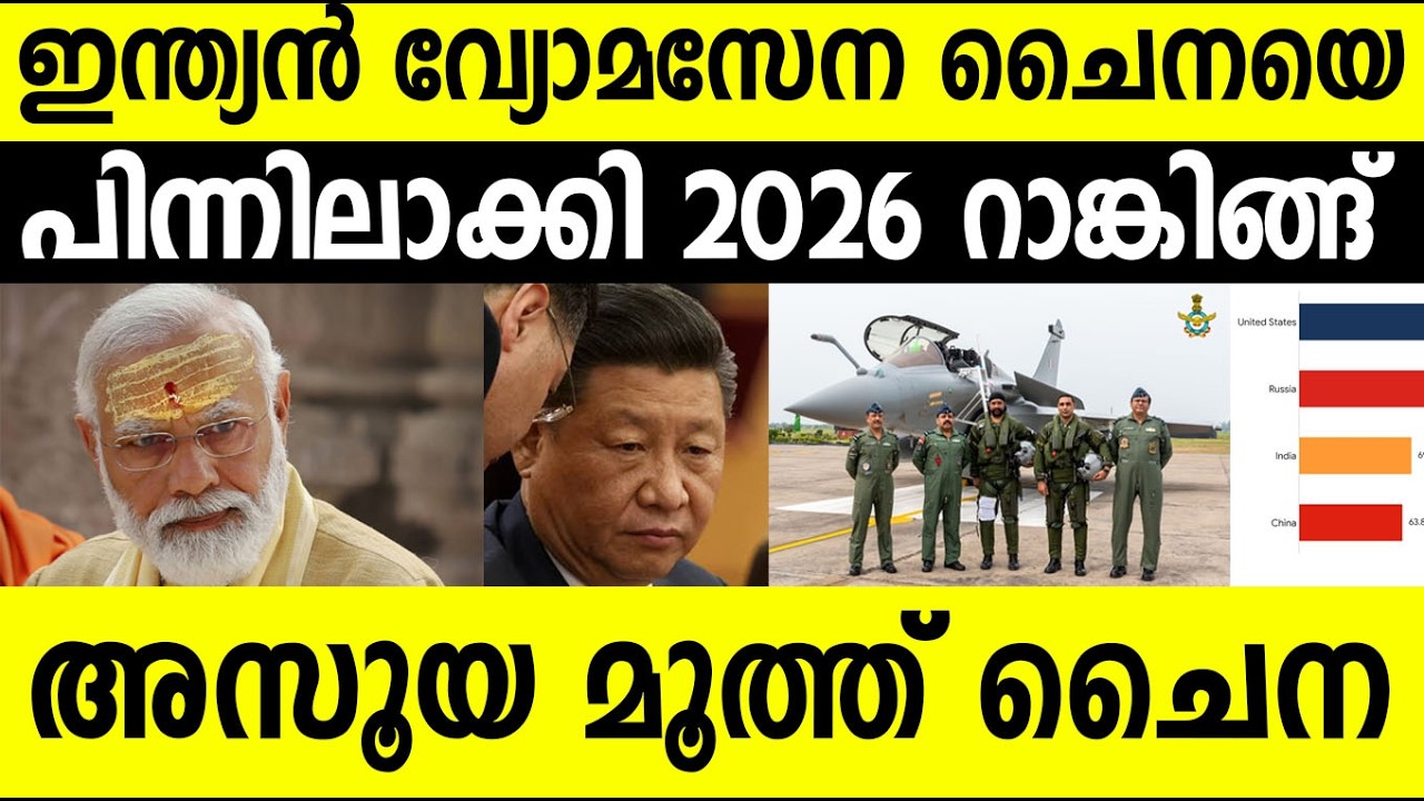 ഞെട്ടിക്കുന്ന റാങ്കിംഗ്!! ഇന്ത്യന്&zwj; വ്യോമസേന ചൈനയേക്കാള്&zwj; പവര്&zwj;ഫുള്&zwj;| India ahead of China| WDMMA