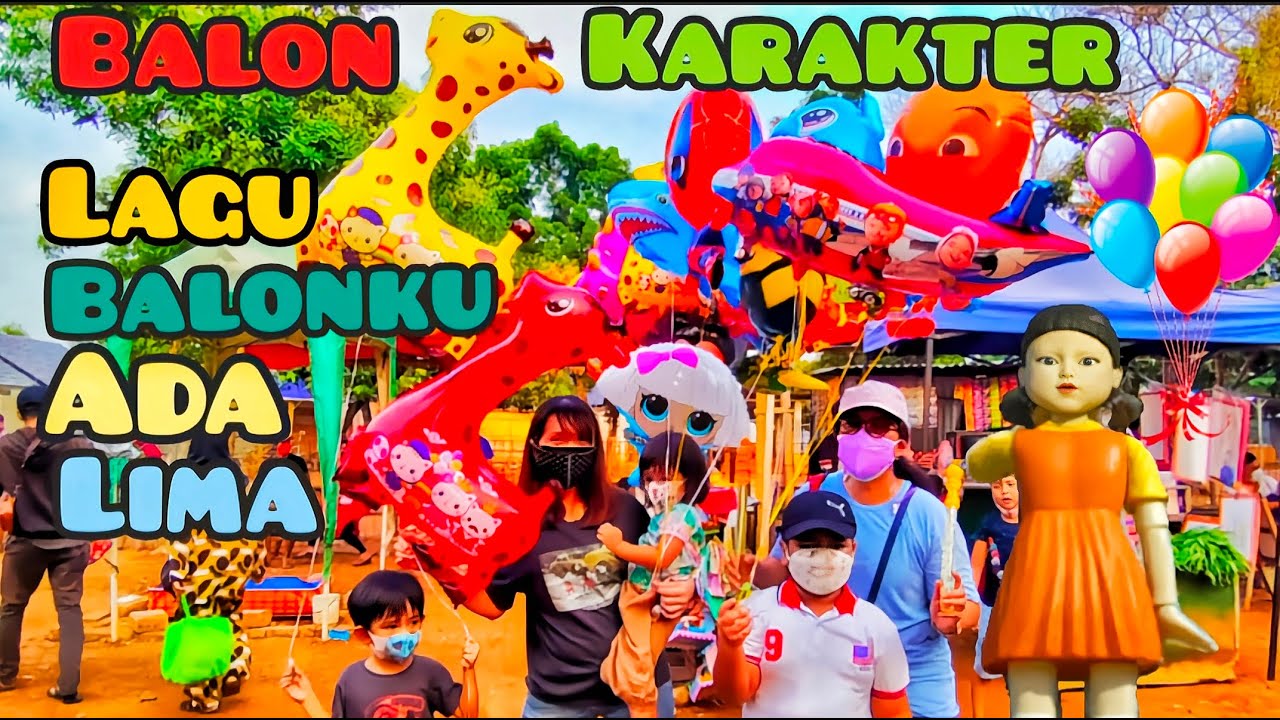 Ngeborong Balon Karakter Banyak Banget I Balonku Ada Lima Lagu Anak anak I Balon Balon Karakter