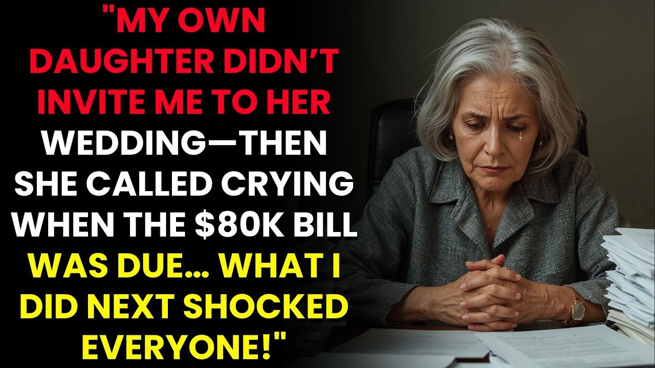 My Daughter Didn’t Invite Me to Her Wedding—She Called Crying Over the $80K Bill, I Shocked Everyone