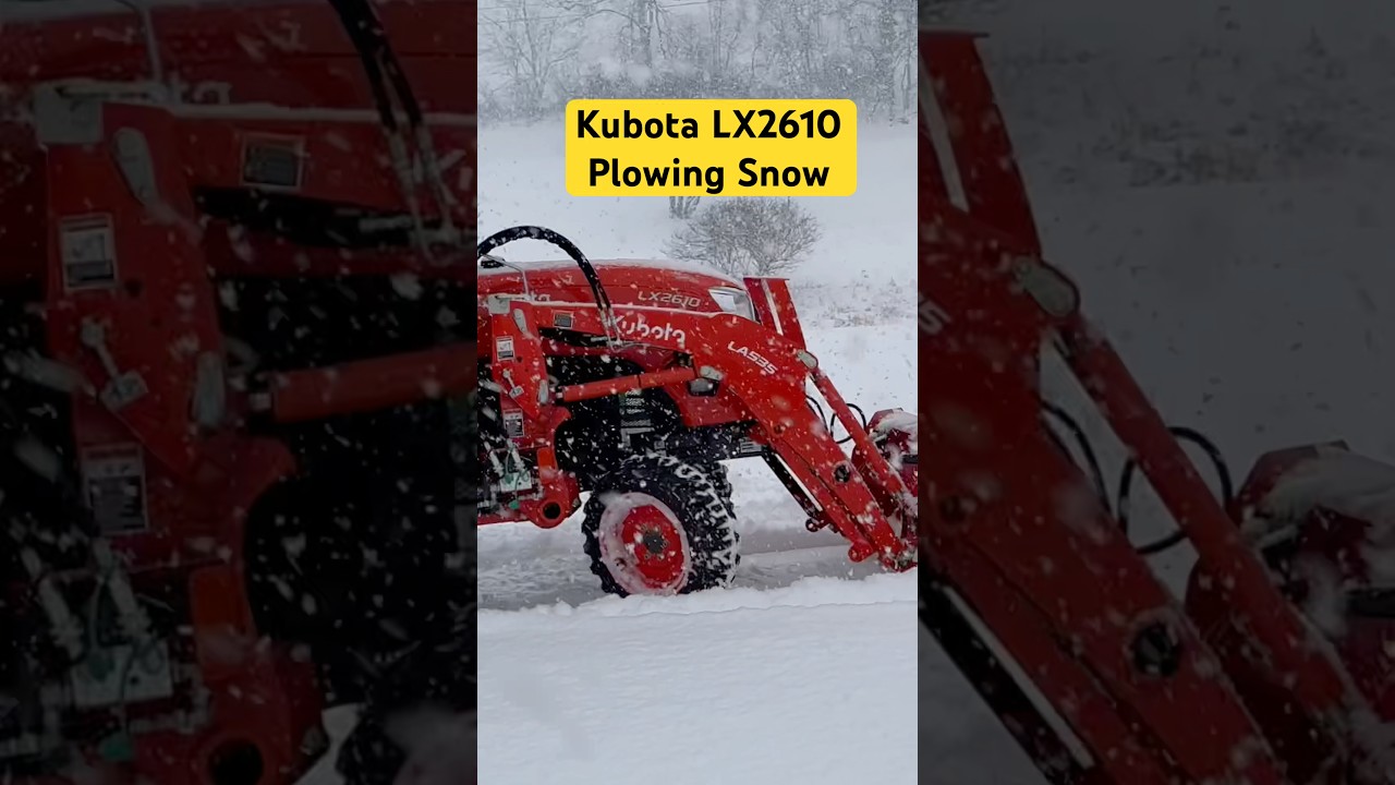 Kubota LX2610 Plowing Snow With Edge Tamers