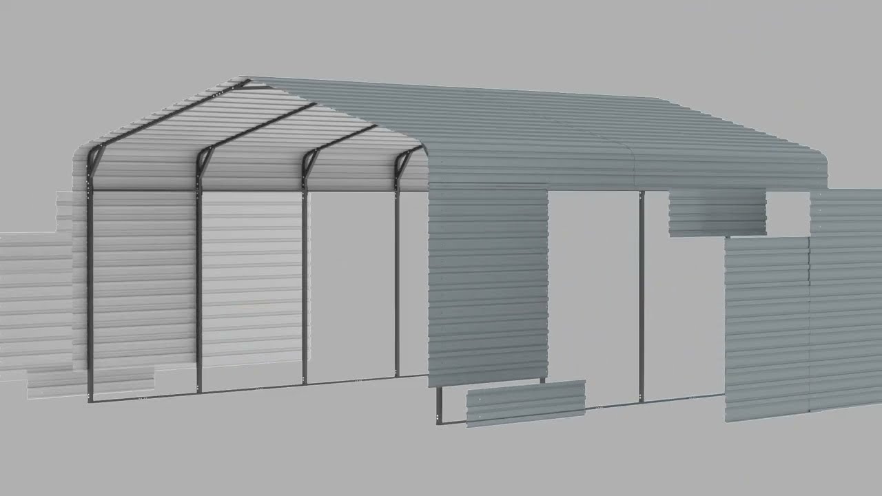 How to assemble 12x20' metal carport with metal panel