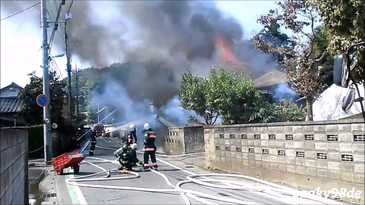 埼玉県所沢市にて火災発生！消防隊による消火活動 2014/9/30