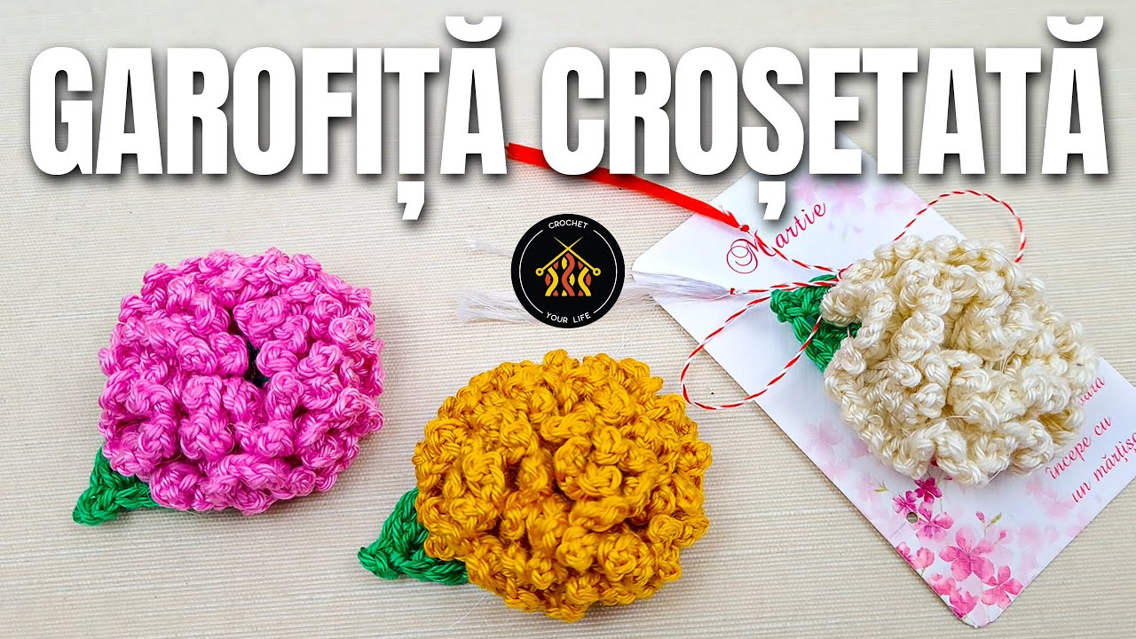 Cum crosetam garofita - un martisor superb sau un accesoriu pentru alte proiecte