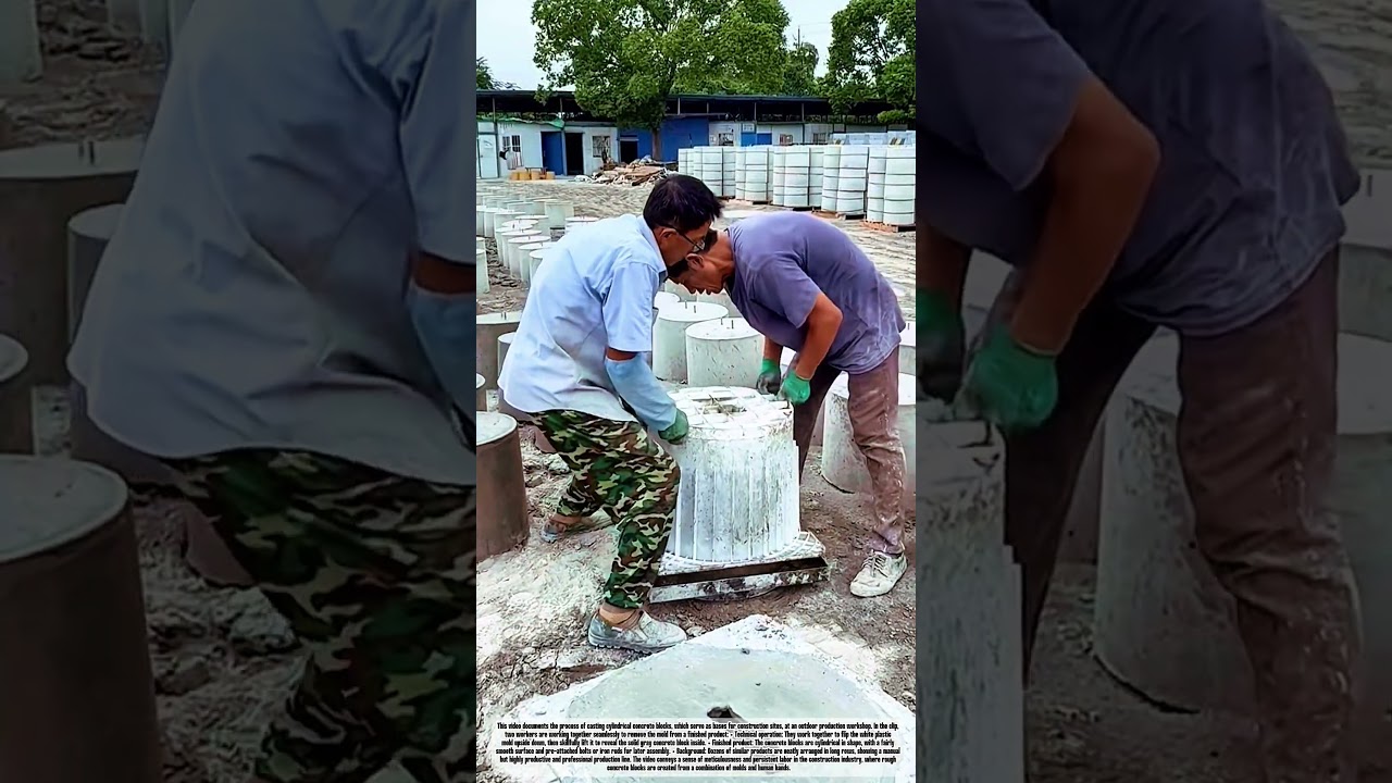 The Precast Concrete Pillars Are Removed From The Molds #job #skills #workers #building