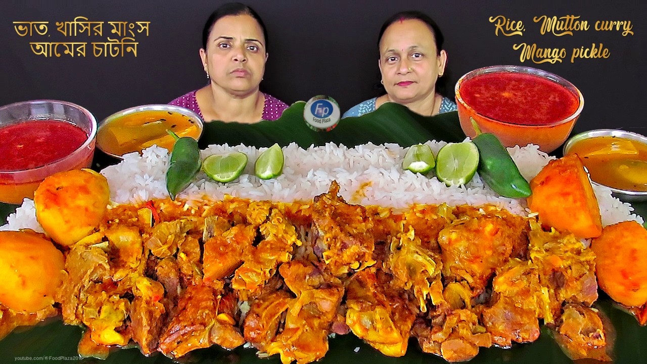 Huge Foods Eating show Rice MUTTON Soup curry Licking Mango Pickle খসির মাংসো ঝোল ভাত চাটনি খাওয়া