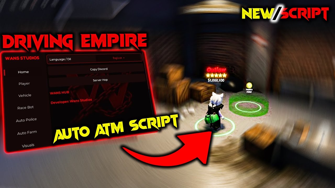 Driving Empire Car Racing Script V2 Auto Farm / ATM / Police - New Script Wans Studios V2