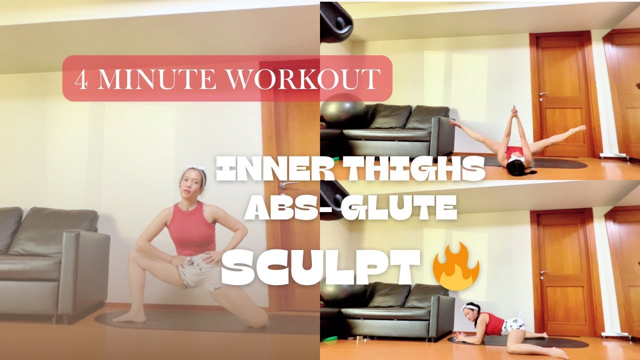 4-minute Tabata workout for INNER THIGH, Abs & Glute burn. Sculpt your lower body fast.