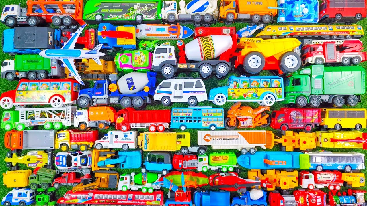 Truk Molen Besar, Ambulans, Mobil Balap, School Bus, Beko, Excavator, Truk Pasir, Mobil Polisi, Tayo
