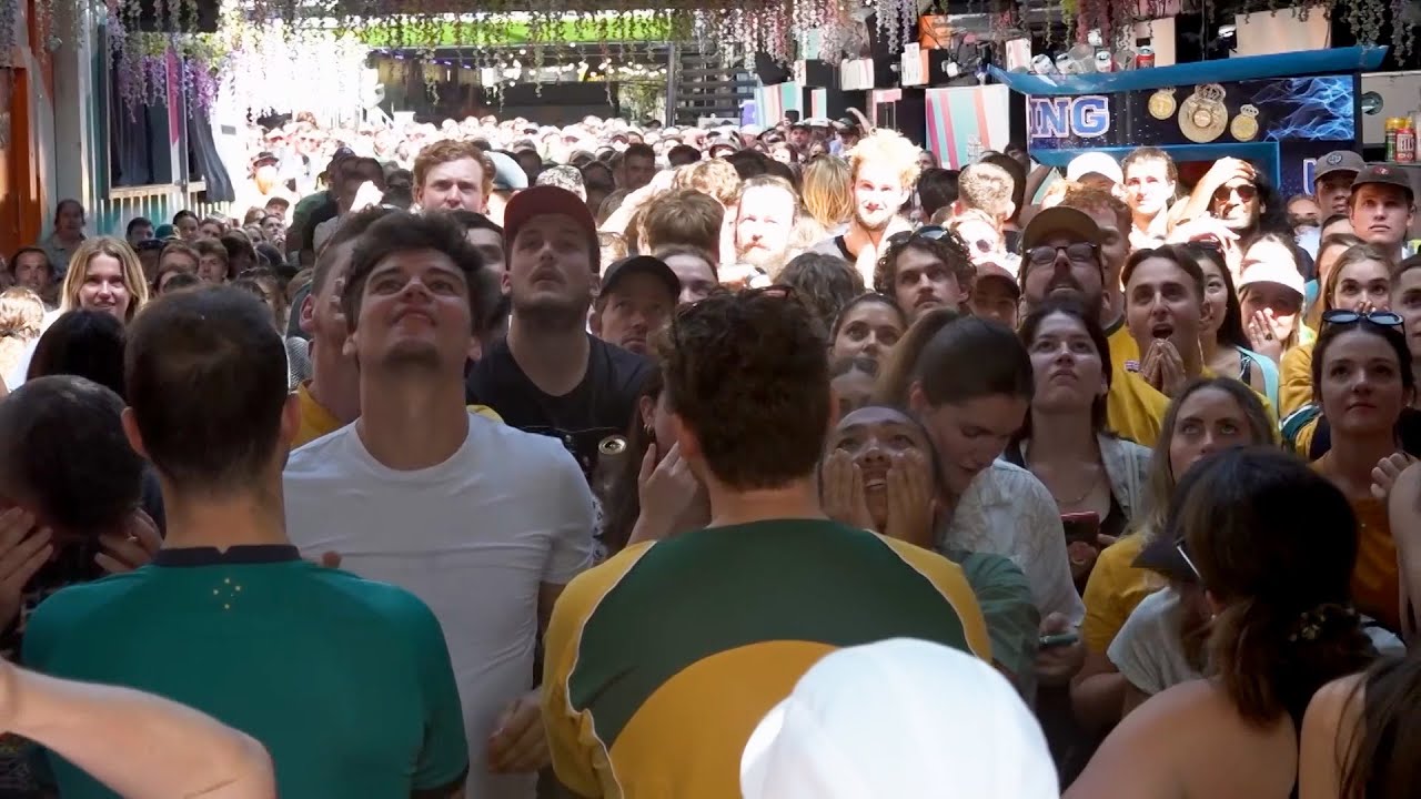 Australia 1-3 England | Australia fans react to all the goals in central London