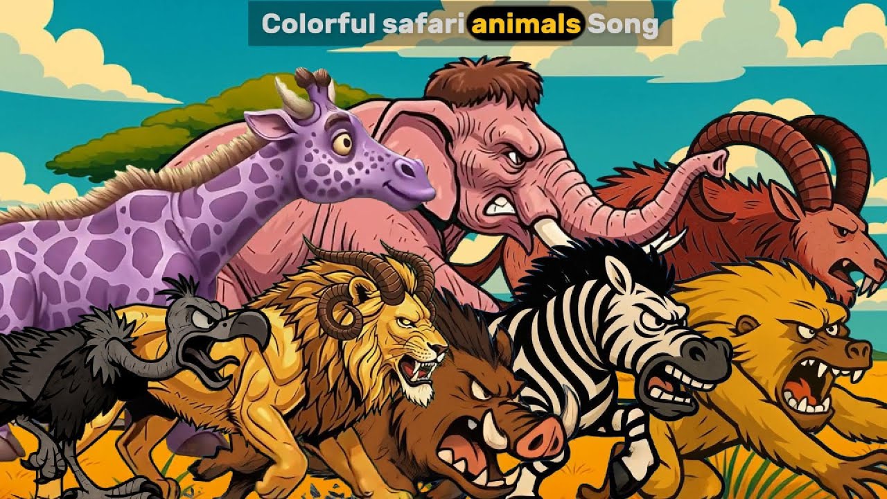 Colorful Safari ABCs Song: The Animal Diving Championship | colorful learning song for kids