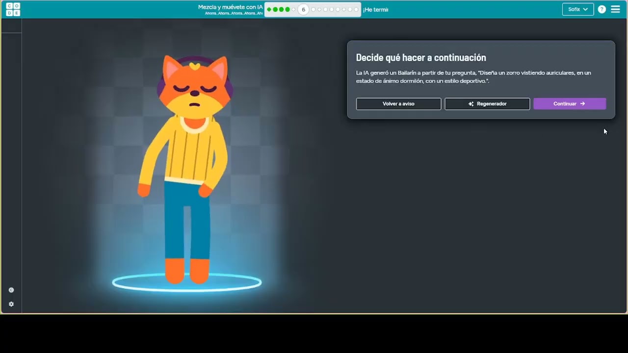 Jugando y creando con la IA en code.org