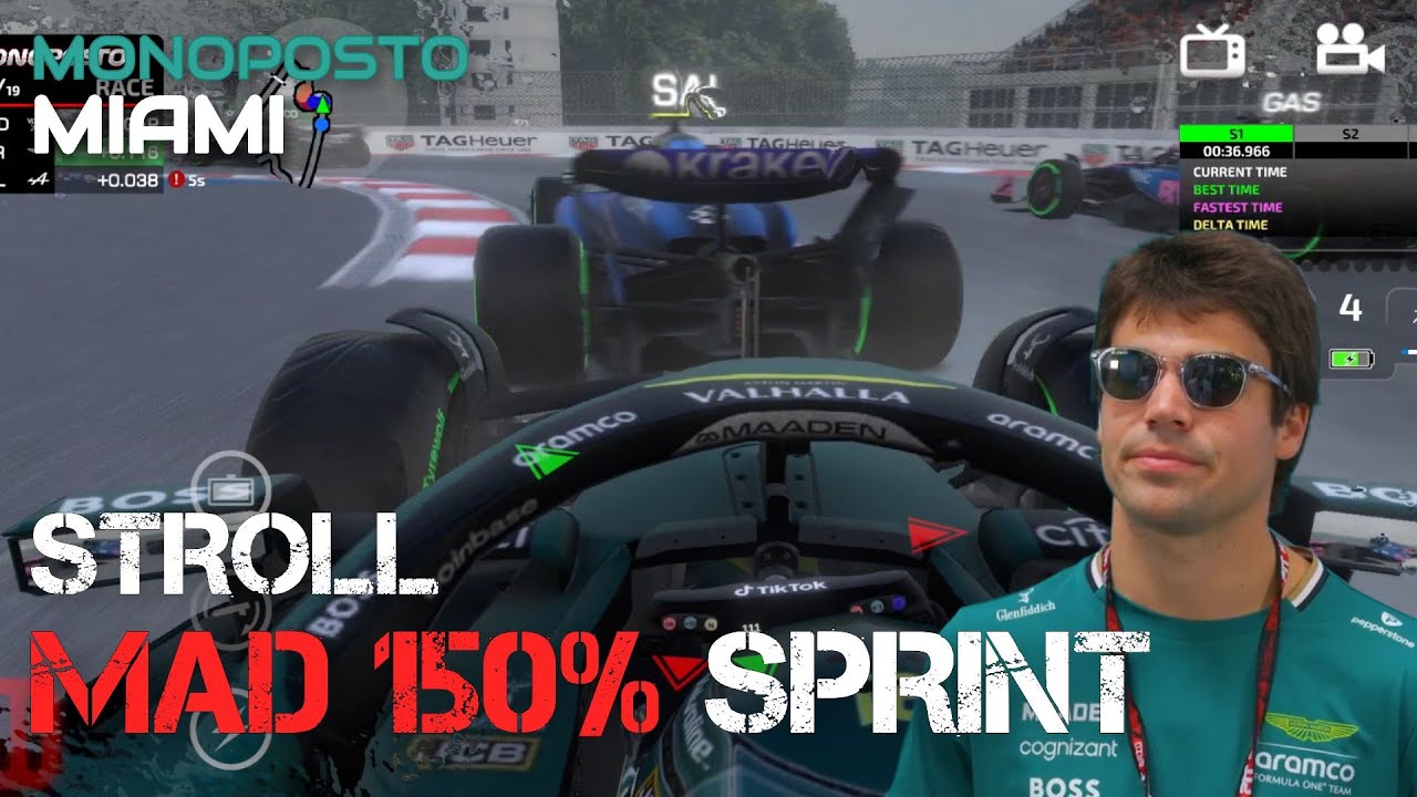 Can Stroll Survive MAD 150%? Miami Sprint Full Race | Monoposto 2025 | 19랩의 혈투, 스트롤은 포디움에 오를 수 있을까?