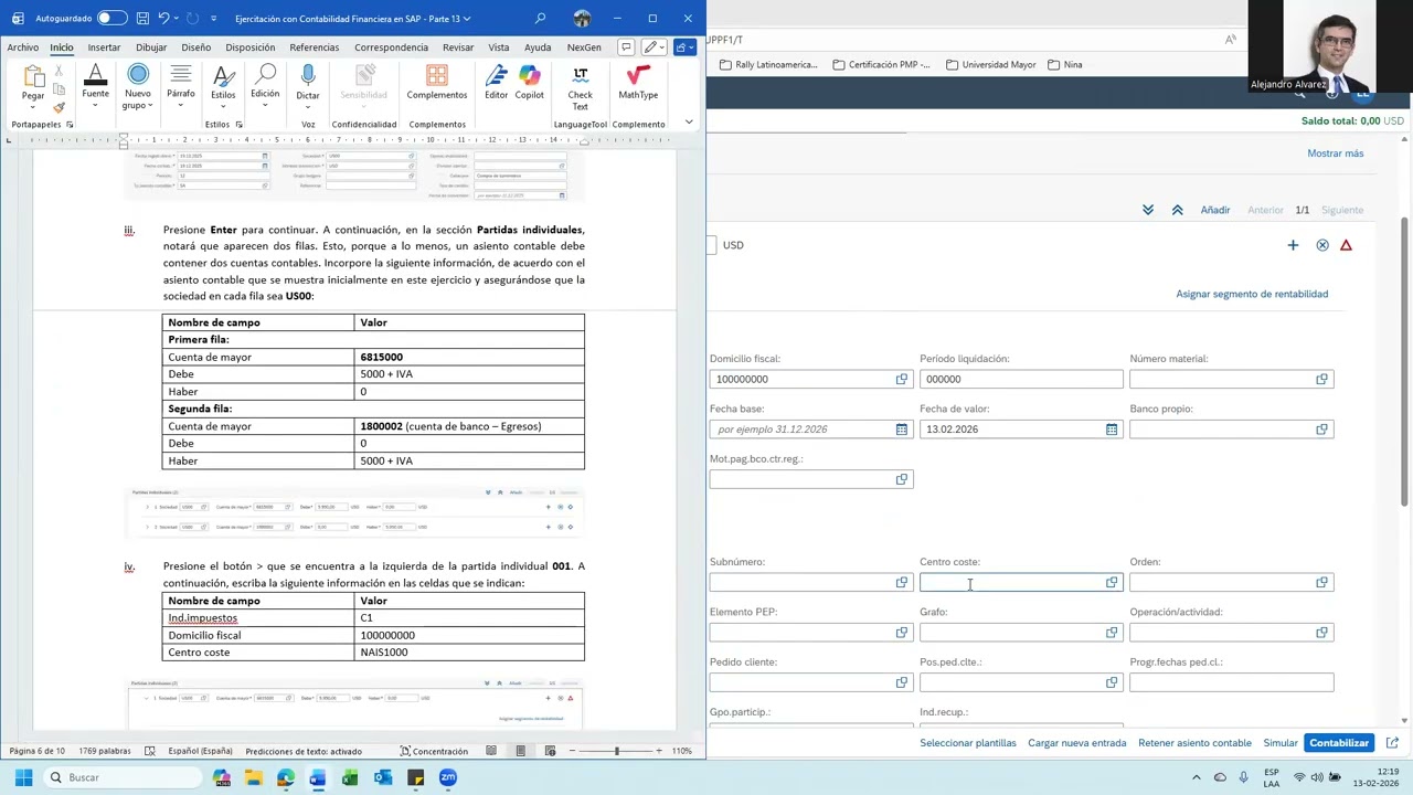 Parte 13 - Ejercicio 02 - Utilización de SAP Versión 4.2 - Contabilidad Financiera