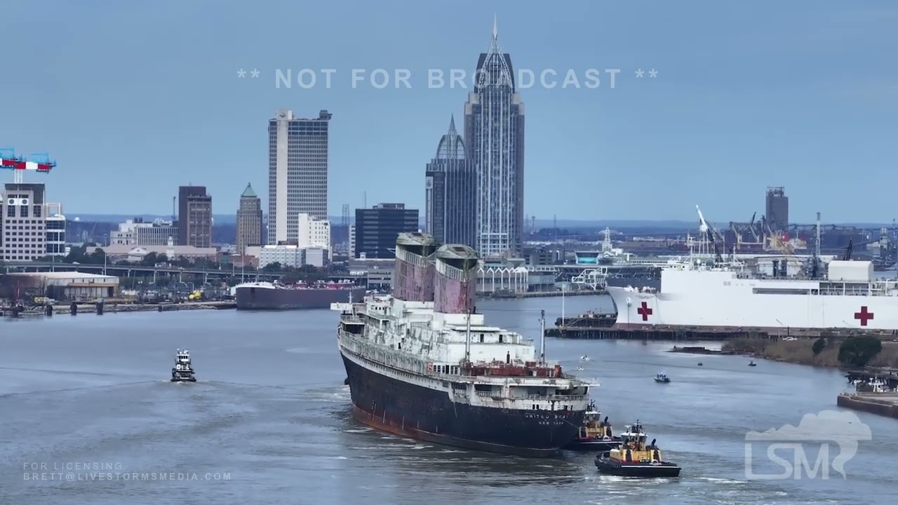 03-03-2025 Mobile, AL - SS United States docks in Mobile AL this afternoon.
