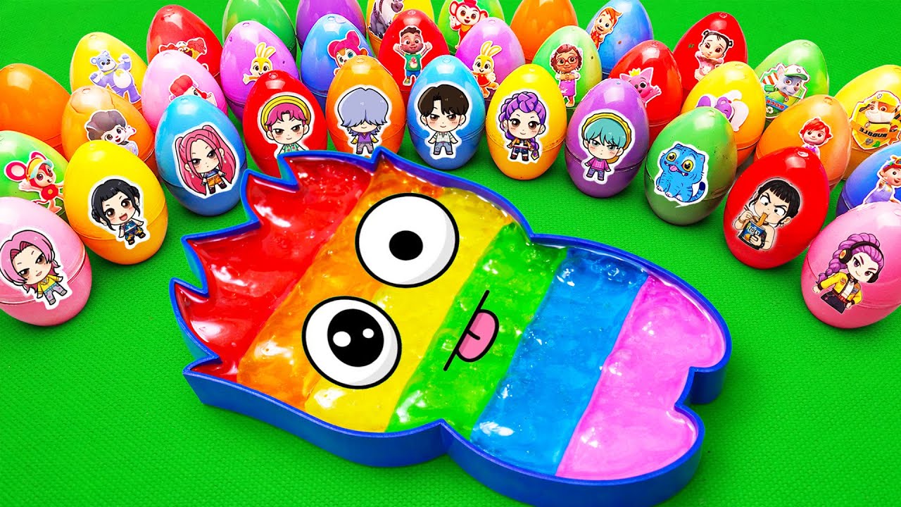 Satisfying ASMR Video 🌈 DIY Making Rainbow SPRUNKI Bathtub By Mixing Glitter Slime in Eggs Coloring