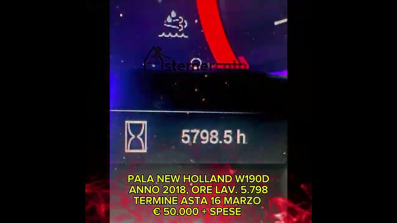 PALA NEW HOLLAND W190DANNO 2018, ORE LAV. 5.798 TERMINE ASTA 16 MARZO € 50.000 + SPESE
