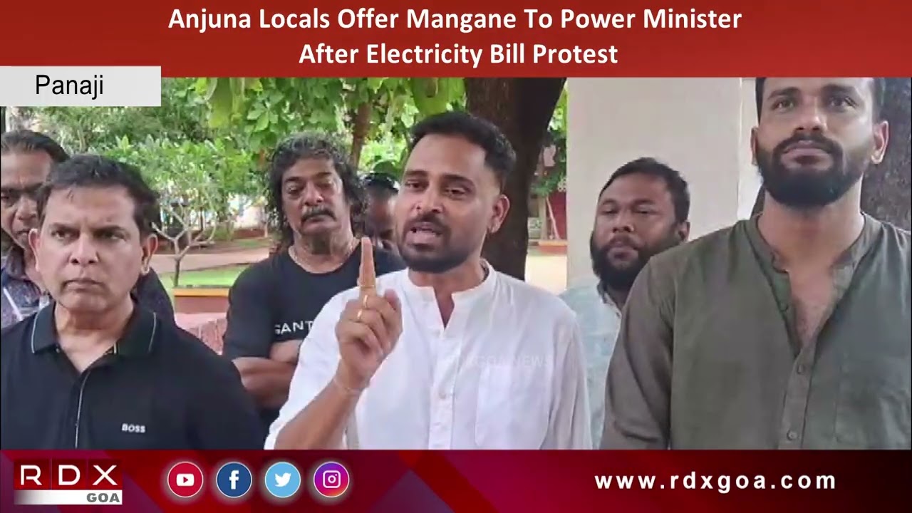 Anjuna Locals Offer Mangane To Power Minister After Electricity Bill Protest