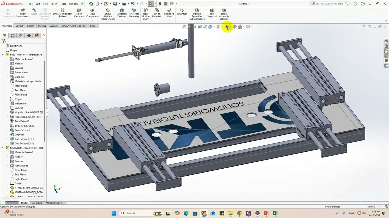 Cụm cánh tay robot công ngiệp. Cách dùng phần mềm để lắp ghép thành cụm TOOL gắp cơ bản.