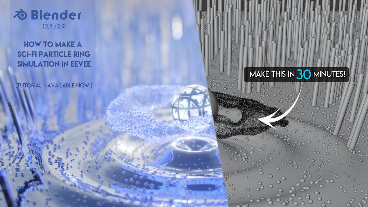 Blender | How to make a Sci-fi Particle Ring Simulation in EEVEE + Wave Modifier | 4K TUTORIAL