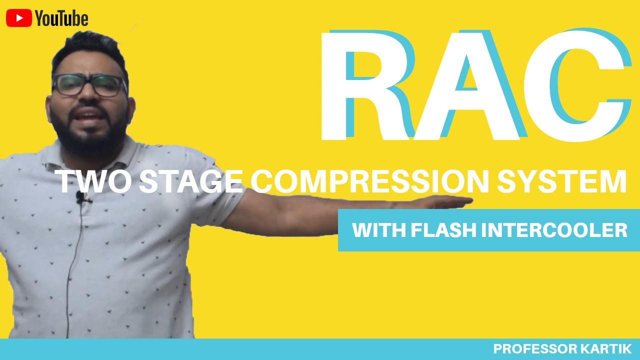 Two stage compression system with flash intercooler