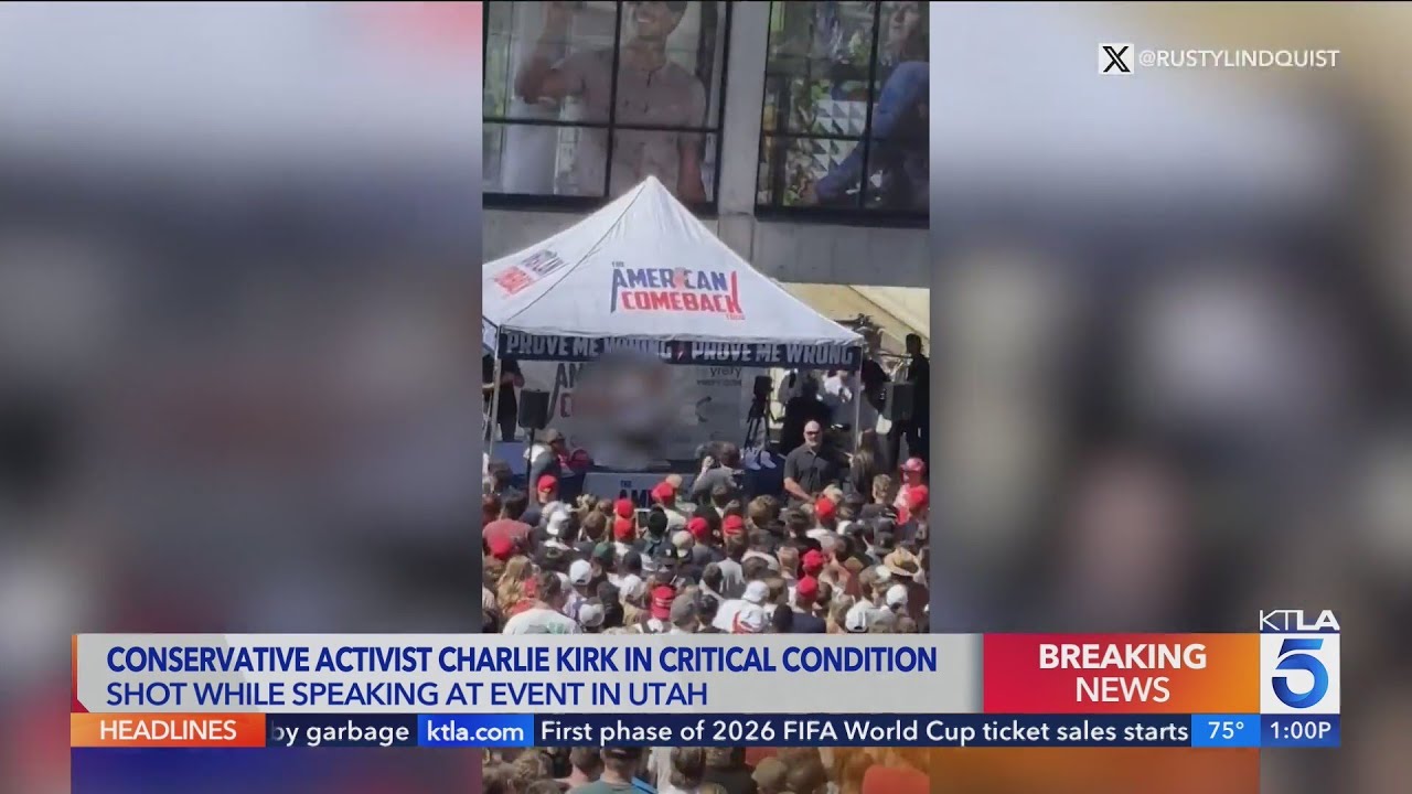 Conservative influencer Charlie Kirk shot during Utah college event