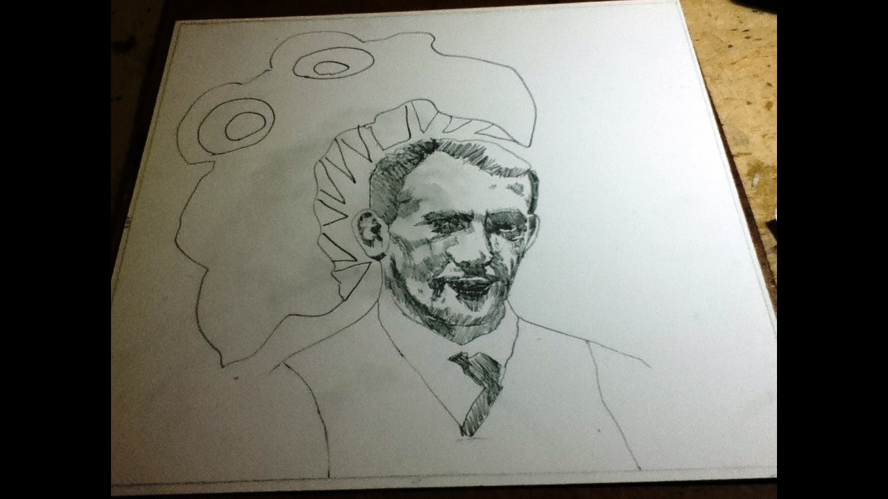 UTW81,pt2,Mar5'26:Rev. Schneider;allegorical Trump-likes-Hitler sea monster begun /art©A K Segan