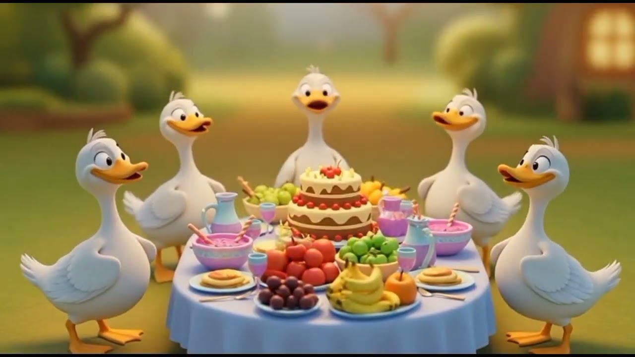 Los Patitos Cenan por la Noche | Canción Infantil Dulce 🦆🌙