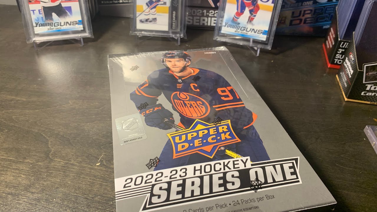 Ouverture de carte de hockey 2022-2023 Upper Deck Series 1 Hockey Hobby box! NICE HIT