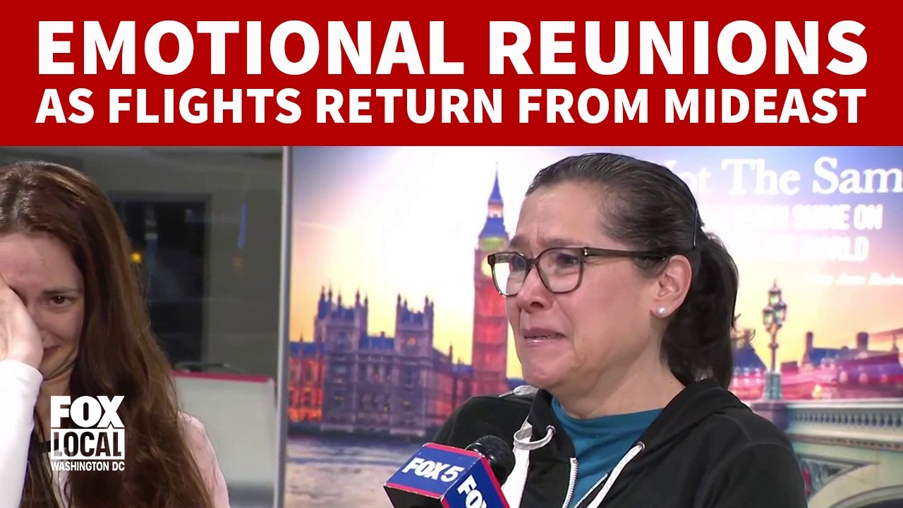 WATCH: Emotional Reunions at Dulles as first flight from the Middle East since Iran strikes lands