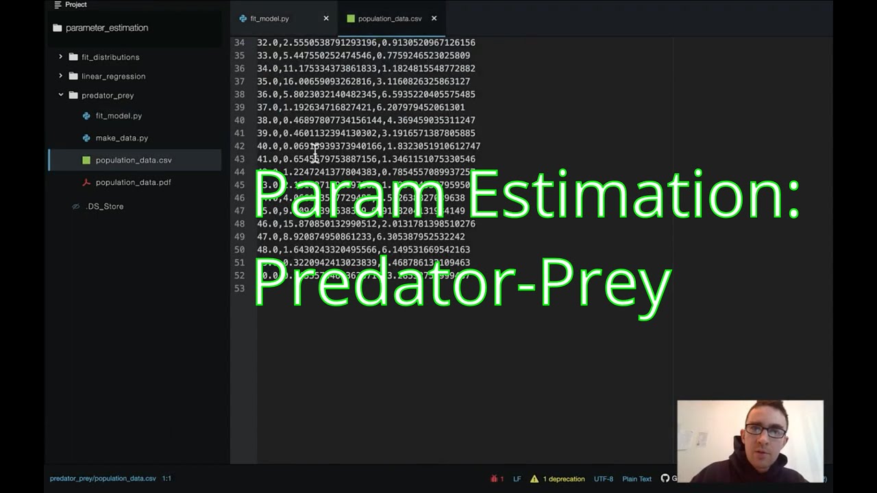 Fitting the Predator-Prey Model to Data (Python)