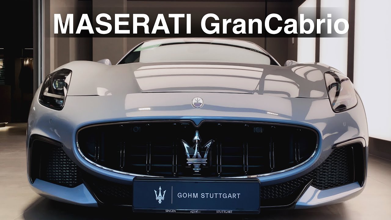 2025 Maserati GranCabrio Trofeo in Grigio Incognito. Exterior and interior in details