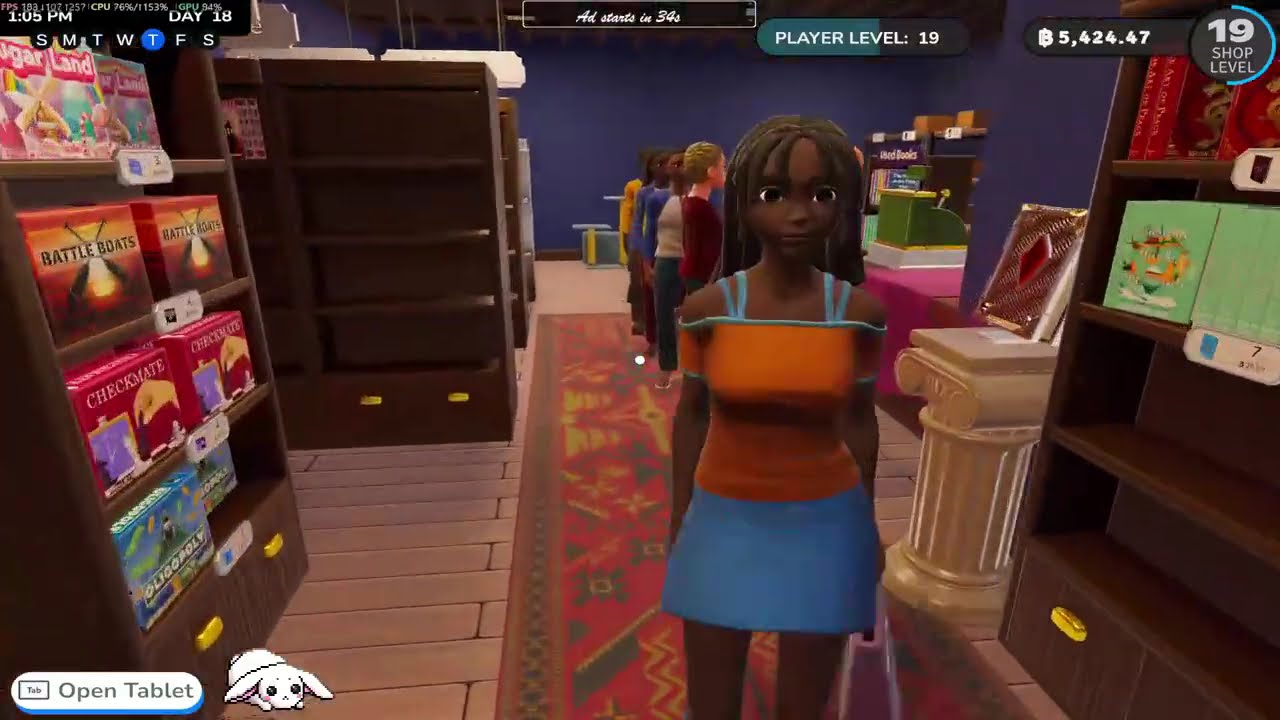 Bookshop Simulator Day 4: Opened second store today!