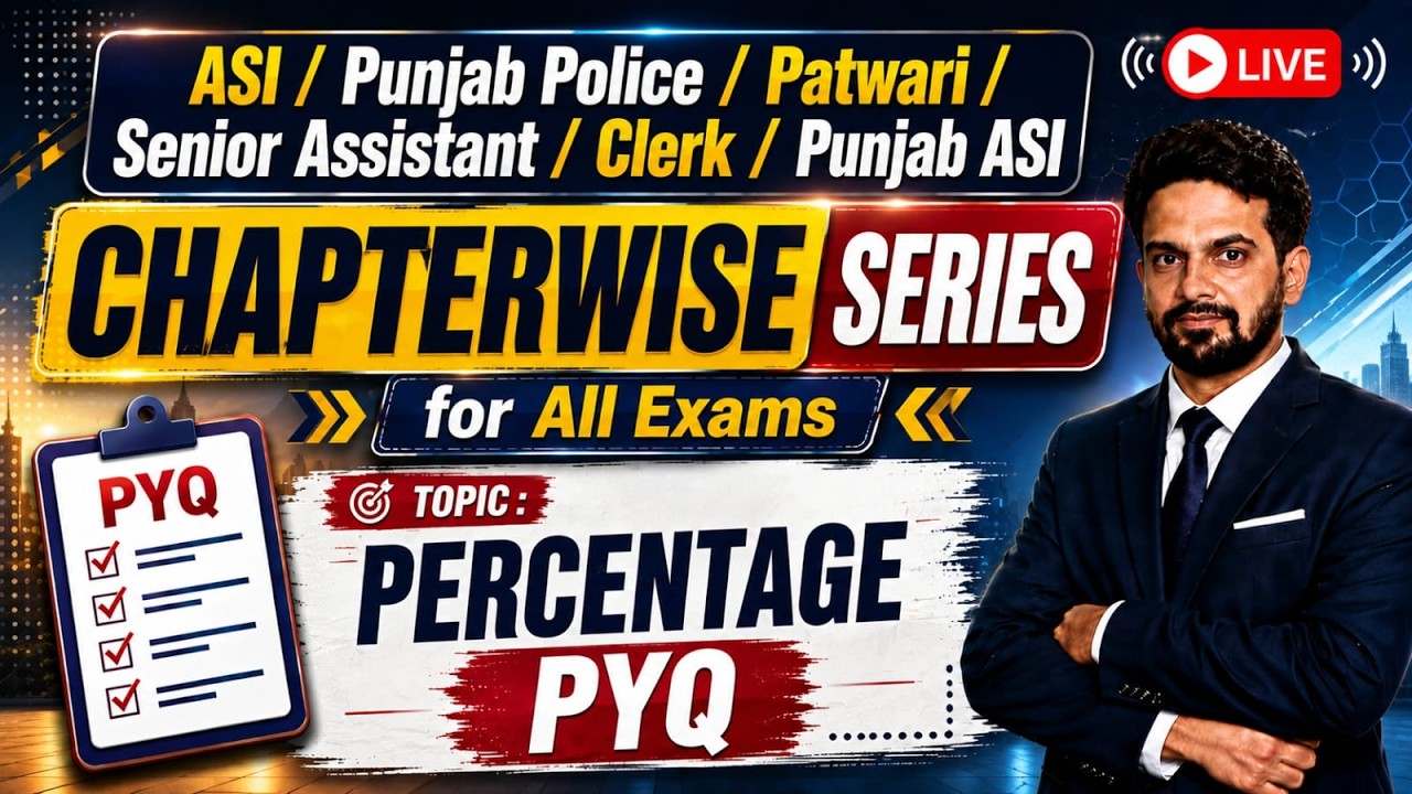 Class-7: Percentage PYQ I for all Exams I  Chapter-Wise Series by Nakul Sir