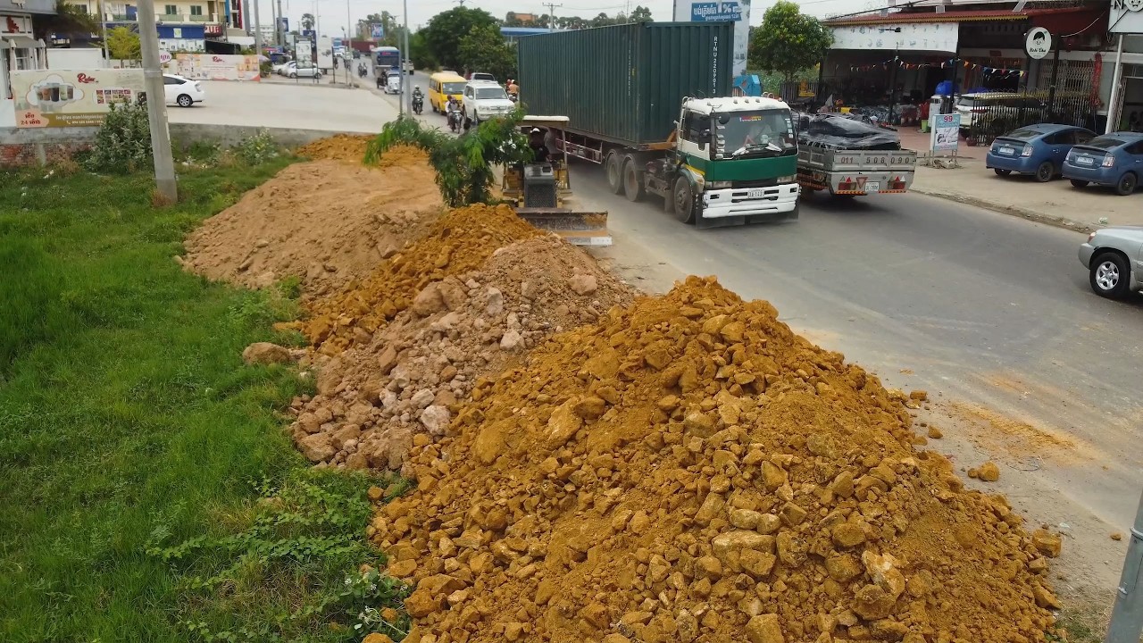 PERFECT START VIDEO!! Land filling Dump trucks and Powerful Bulldozers Moving Stone and Soil