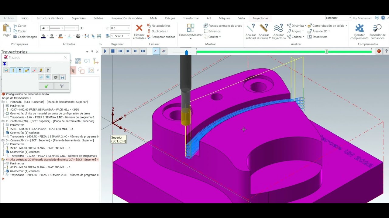 || MASTERCAM PARA PRINCIPIANTES --- ESTRATEGIAS 2D || 5. Fresado acanalado.