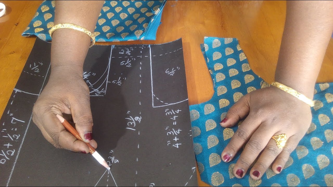 Cross cut lining blouse with full measurements