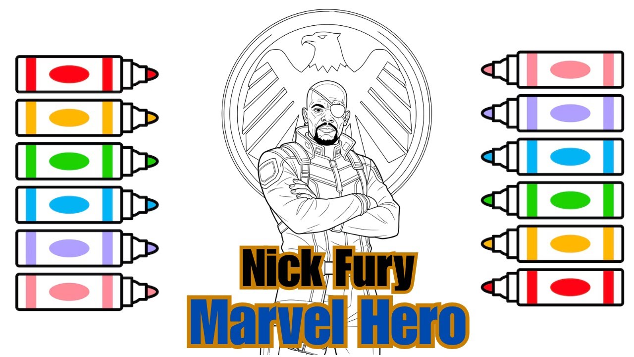 Coloring Nick Fury 🎨 Marvel Avengers Art for Kids 🎨