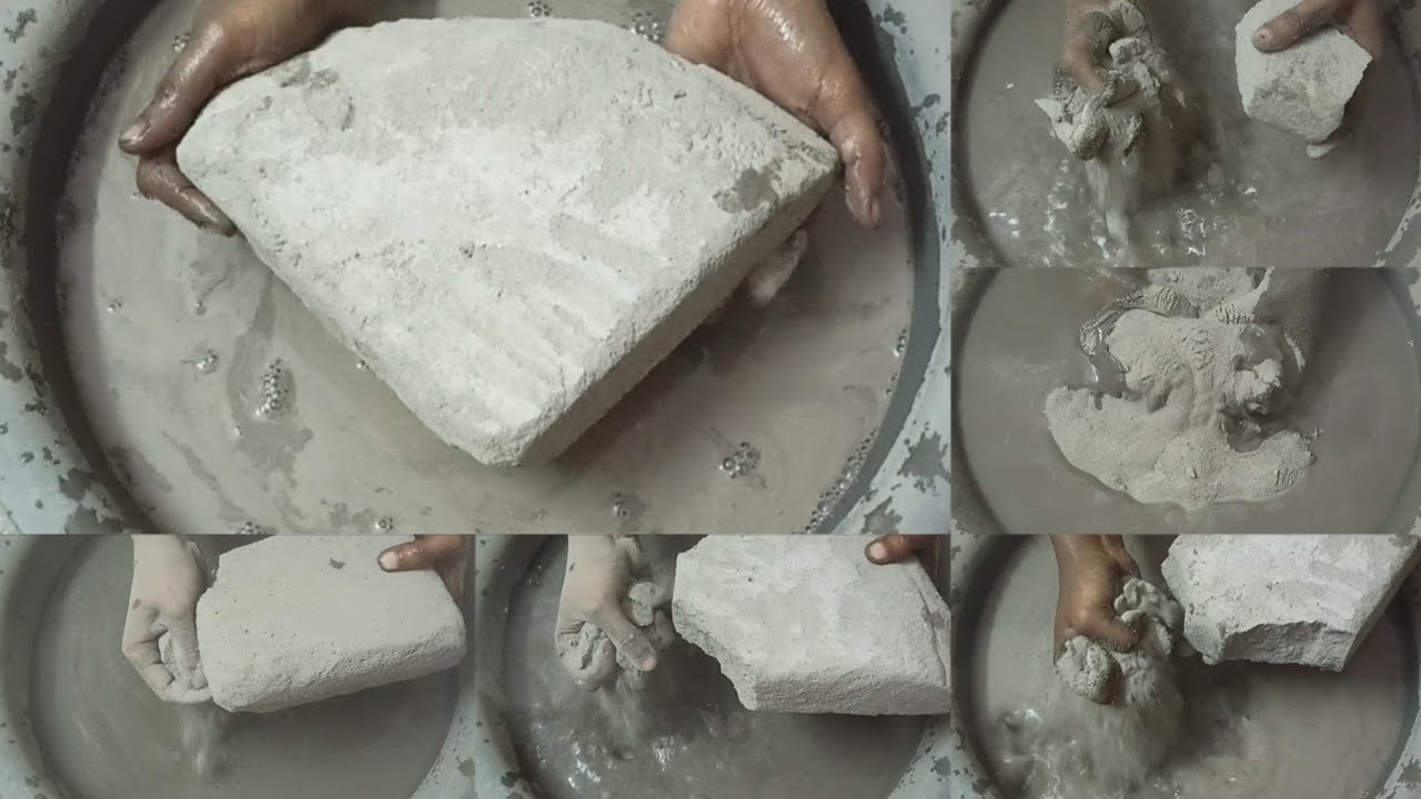 Soft Dusty Pure Sand Thick Slabs Crumbling in💦+Pouring & Paste Mixing/Playing ASMR #1155
