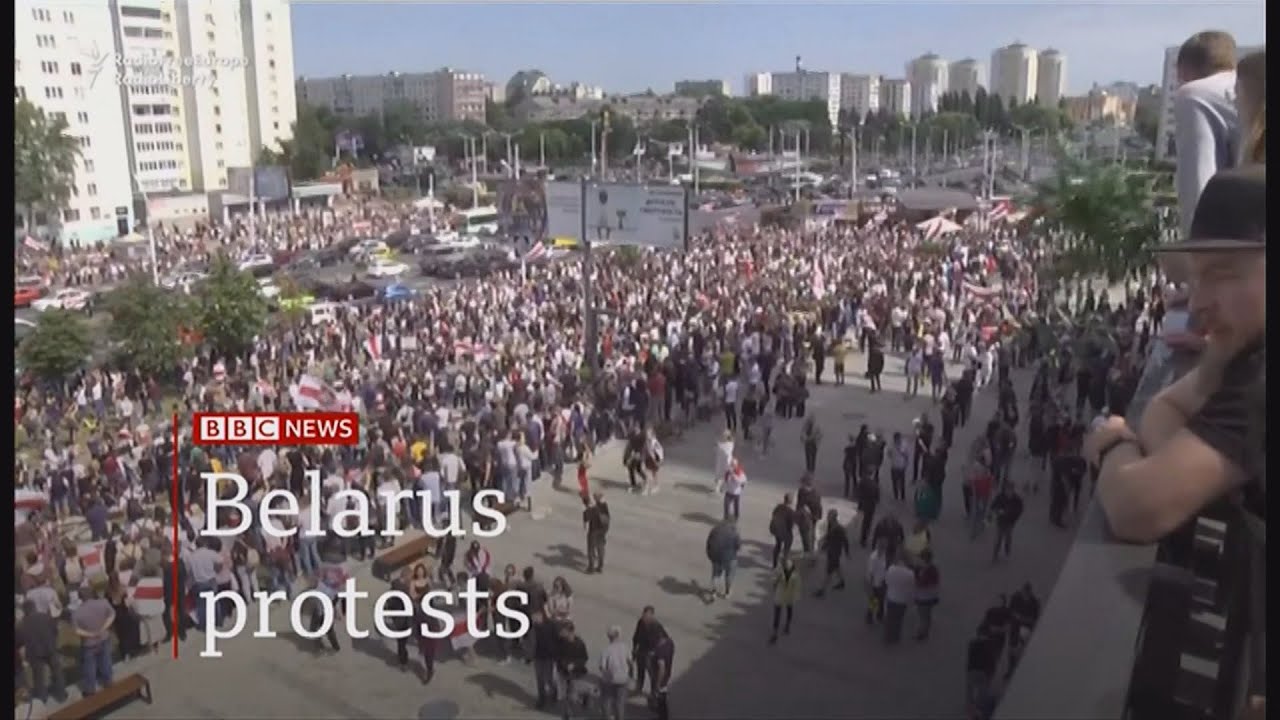7th day of protests as Russia moves troops to border (Belarus) - BBC News - 15th August 2020