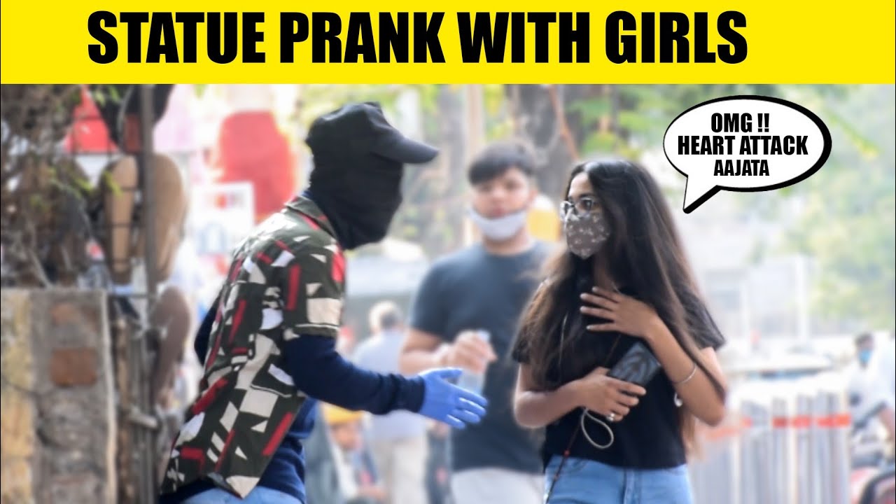 Human Statue Prank With Girls || Funny Video  ||  @Oye Halkat